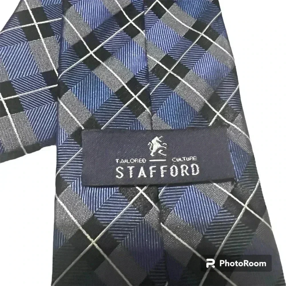 Stafford a Tie blue-black-white